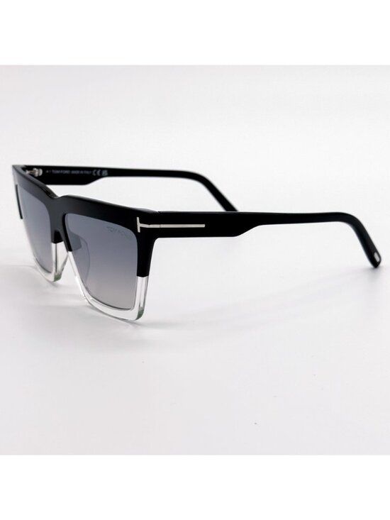 New Tom Ford Eden TF1110 05C Square Black Silver Sunglasses Authentic main image 4